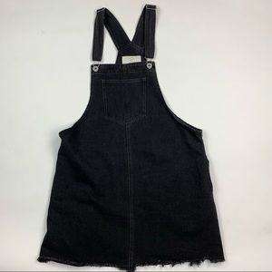 Cotton On Black Denim Overall Skirt Dress Sz 10